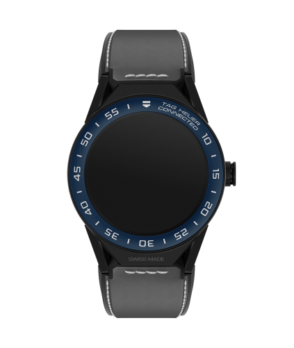 TAG Heuer Carrera Connected Modular 45 Black Titanium / Blue Ceramic / Grey Calfskin